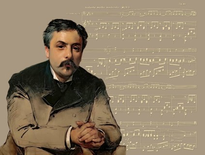 Gabriel Fauré, 1845 – 1924, French composer, digitally edited according to a painting by Paul