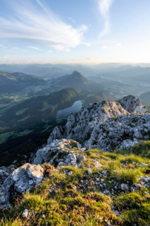 Hintersteiner Lake in the mountains, view from Schaffauer, Wilder Kaiser, Tyrol, Austria