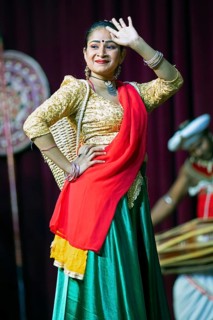 Sri Lankan dancer performing a traditional dance, Young Men's Buddhist Association, Kandy, Central