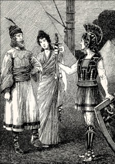 Orestes with Iphigenia and Thoas, scene from Iphigenia in Tauris, Johann Wolfgang von Goethe