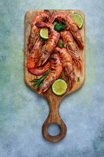 Fried Langoustines, Australian, lime and herbs, spices, homemade, no people