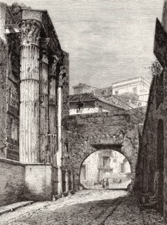 The Temple of Minerva, Forum of Nerva, Rome, Italy, 19th Century