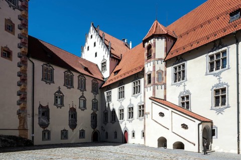 Courtyard, Hohes Schloss, Füssen, Ostallgäu, Allgäu, Bavaria, Germany