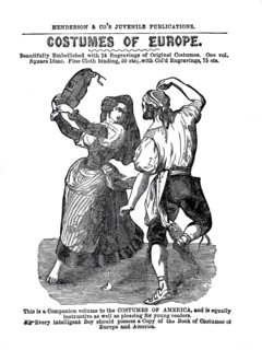 Costumes of Europe, the fashion from Europe, title page of a book, around 1860, published by