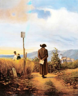 The Forbidden Path, Painting by Carl Spitzweg, Historic, digitally restored reproduction from a