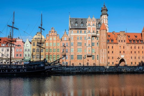 The Black Pearl near the Crane Gate in Gdansk, Poland