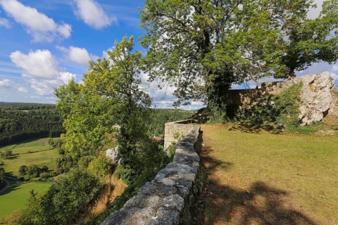 Castle ruins of Hohengundelfingen, ruins of a medieval hilltop castle, former headquarters of the