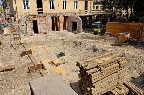 Construction site, core renovation of the Greek restaurant Moro Mou in spring 2022, Königinstraße,