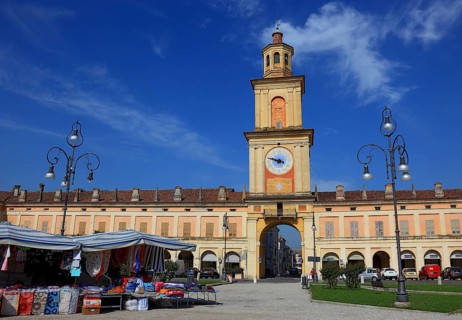 Palace with Torre Civica in the municipality of Gualtieri, Emilia-Romagna, Italy