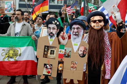 Demonstration by Iranians against the Iranian regime, Berlin, 14.03.2026, Berlin, Germany