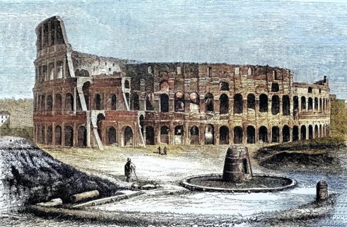 The Colosseum around 1800, Rome, Italy, digital reproduction of a historical model