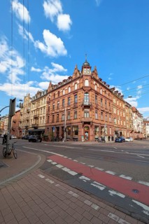 Heidelberg, Germany - 19th March 2026: Beautiful historic corner building at Brückenstraße street 4