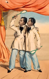 Chang and Eng Bunker, 1811–1874, known as the Siamese Twins, digitally edited