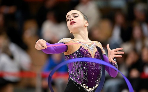 Nefeli Tsalas BEL with handheld band rhythmic gymnastics, RSG Turnen Schmiden International 2026,