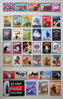 Old tin plate with advertising, 1960s, Germany