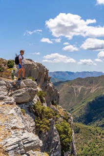 Hikers at the Tajo de la Caina and Mirador Luis Ceballos, Sierra de las Nieves National Park,