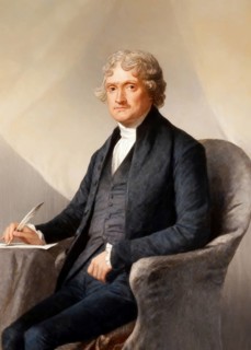 Portrait of Thomas Jefferson, 1743 - 1826, the third president of the United States and principal