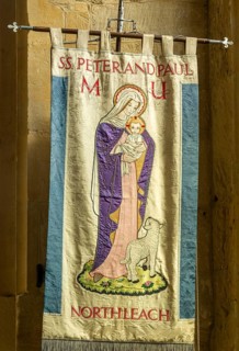 Mothers Union banner, Saint Peter and Saint Paul, Northleach, Gloucestershire, England, UK
