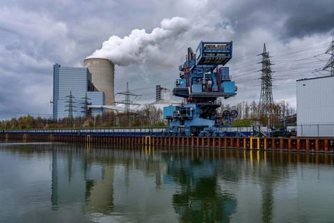The UNIPER Datteln 4 coal-fired power plant, power plant block and cooling tower, Dortmund-Ems
