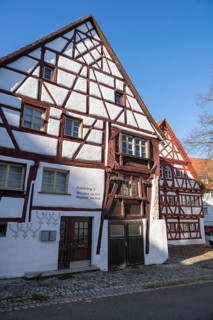 Historic half-timbered house in the centre of Scheer, Danube Valley, Sigmaringen district,
