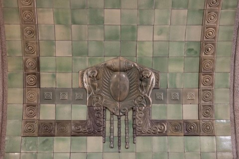 Detail, picture, tunnel wall, Old Elbe Tunnel, Hamburg, Germany