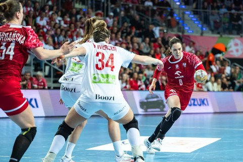 LUBIN, POLAND - FEBRUARY 28, 2024: qualifications for the European Championships handball women's