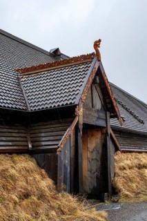 Longhouse in the Viking Museum, Vestvågøy, Lofoten, Norway