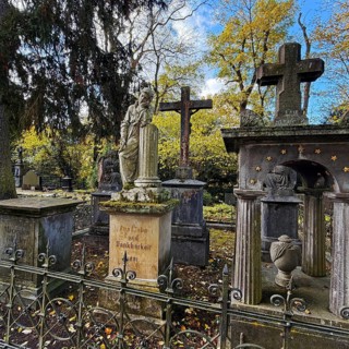 Old tombs at the castle cemetery at the Michaelskapelle, Bad Godesberg, Bonn, North