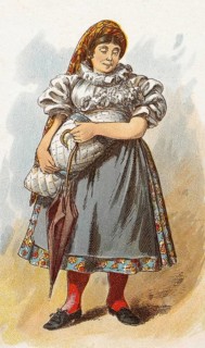 Viennese types by Ladislav Eugen Petrovits (1839, 1907), painter from Austria. Child maid, A woman
