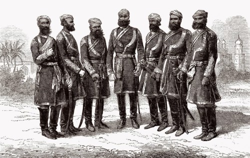Offiziere der Punjab-Kavallerie, Britisch-Indien, 19. Jahrhundert