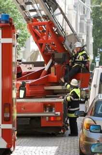 Fire brigade operation, Ohmstraße, Munich, Bavaria, Germany