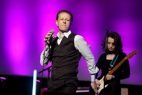 Alexander Scheer sings David Bowie at the German Audio Film Awards ceremony at the Colosseum cinema