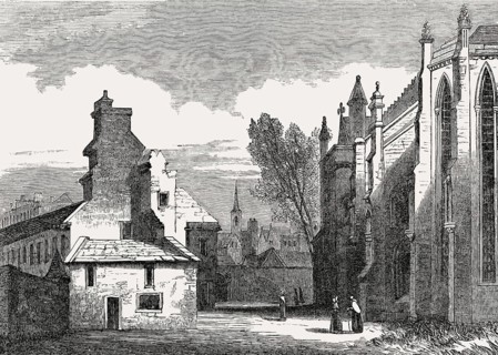 Trinity Hospital and Trinity College Kirk, a royal collegiate church demolished in 1848, Edinburgh,