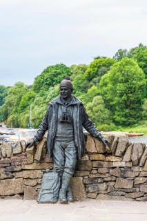 Tom Weir Statue, Balmaha, Loch Lomond, Scotland, UK