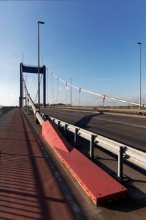 Supporting cable anchorage of the Friedrich Ebert Bridge on the carriageway, 1954 bridging of the