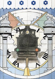 Porto Sao Bento railway station, entrance hall with azulejos designed by artist Jorge Colaço,