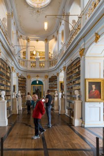 Central Rococo Hall of the Duchess Anna Amalia Library in Weimar, Thuringia, Germany