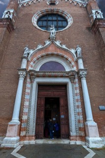 Gothic entrance portal by builder Bartolomeo Bon, Madonna dell' Orto parish church, around 1400,