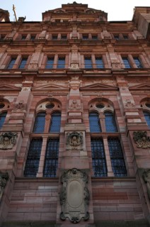 Façade (detail) of the Friedrichsbau of the Heidelberg castle ruins as seen from the Altan,