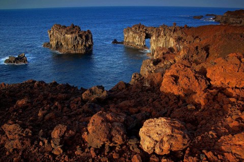 Canary Islands, El Hierro, South Coast, rocks, arch, Atlantic Ocean, Arco de la Tosca, cliffs, El