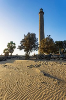 Lighthouse Faro de Maspalomas, Maspalomas, Gran Canaria, Canary Islands, Spain, Atlantic Ocean