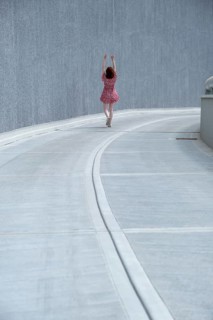 Portrait of a young woman, concrete desert, freedom, Emilia-Romagna, Italy