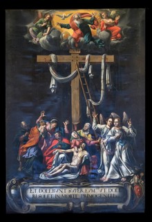 Lenten cloth in the baroque collegiate church in Wilten, painted in 1626 by the painter Paul