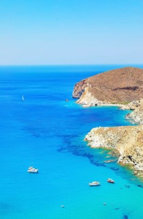 Agali bay, top view, Agali, Folegandros Island, Cyclades Islands, Greece