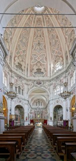 Central room with dome, stuccoes by Domenico Beltramelli, Madonna del Popolo, Baroque, Cherasco,