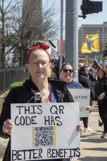 Detroit, Michigan USA - 21 April 2026 - Teamster nurses on strike at Henry Ford Genesys Hospital