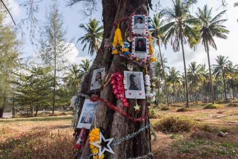 Khao Lak, Thailand, 08.02.2014 JE - Photos of tsunami victims who died at this location on the