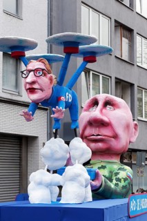 Putin controls a drone with AfD party leader Alice Weidel, The State Traitors, theme car by Jacques