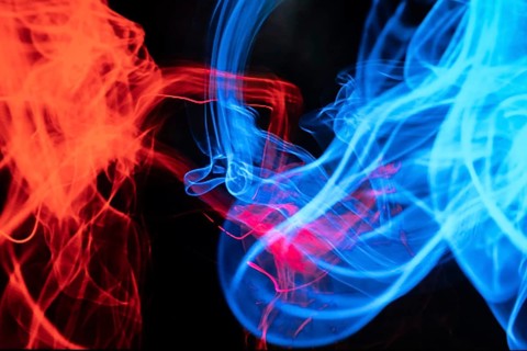 Abstract background. red and blue smoke