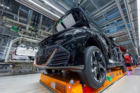 Electric car production in the assembly halls of VW in Zwickau, Zwickau, Saxony, Germany
